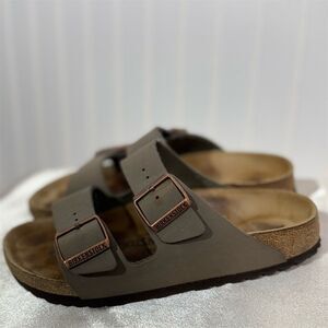Birkenstock Arizona Sandals Taupe Birkibuc 38 US 7 7.5 Women’s Slip On Comfort